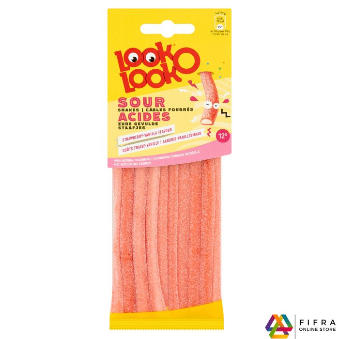 Look O Look | Sour Acides | Zure Staafjes |Stripes | Strawberry-flavour | 1 x 15 Packs