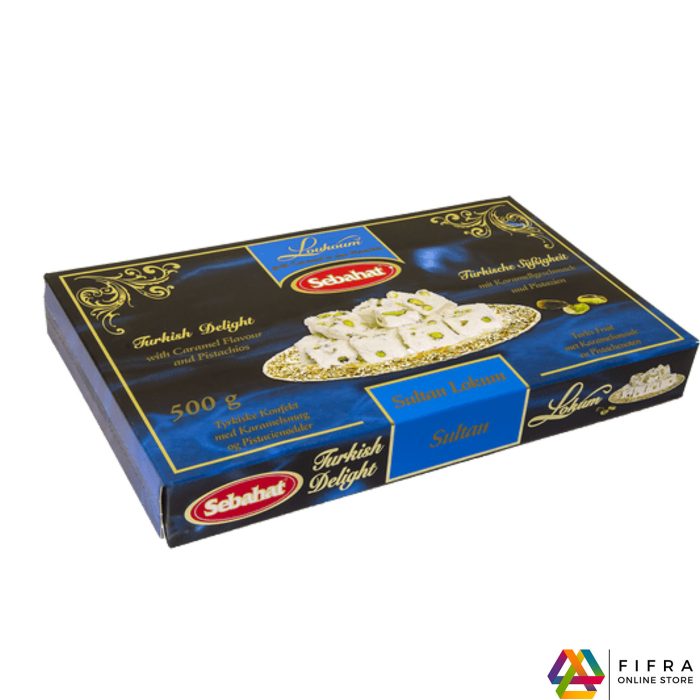 Sebahat | Turkish Delight | Sultan Lokum | Caramel & Pistachios Flavour | Gift Box | 500 gr